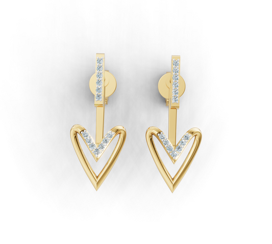 Forever Heart Diamond Ear Tops