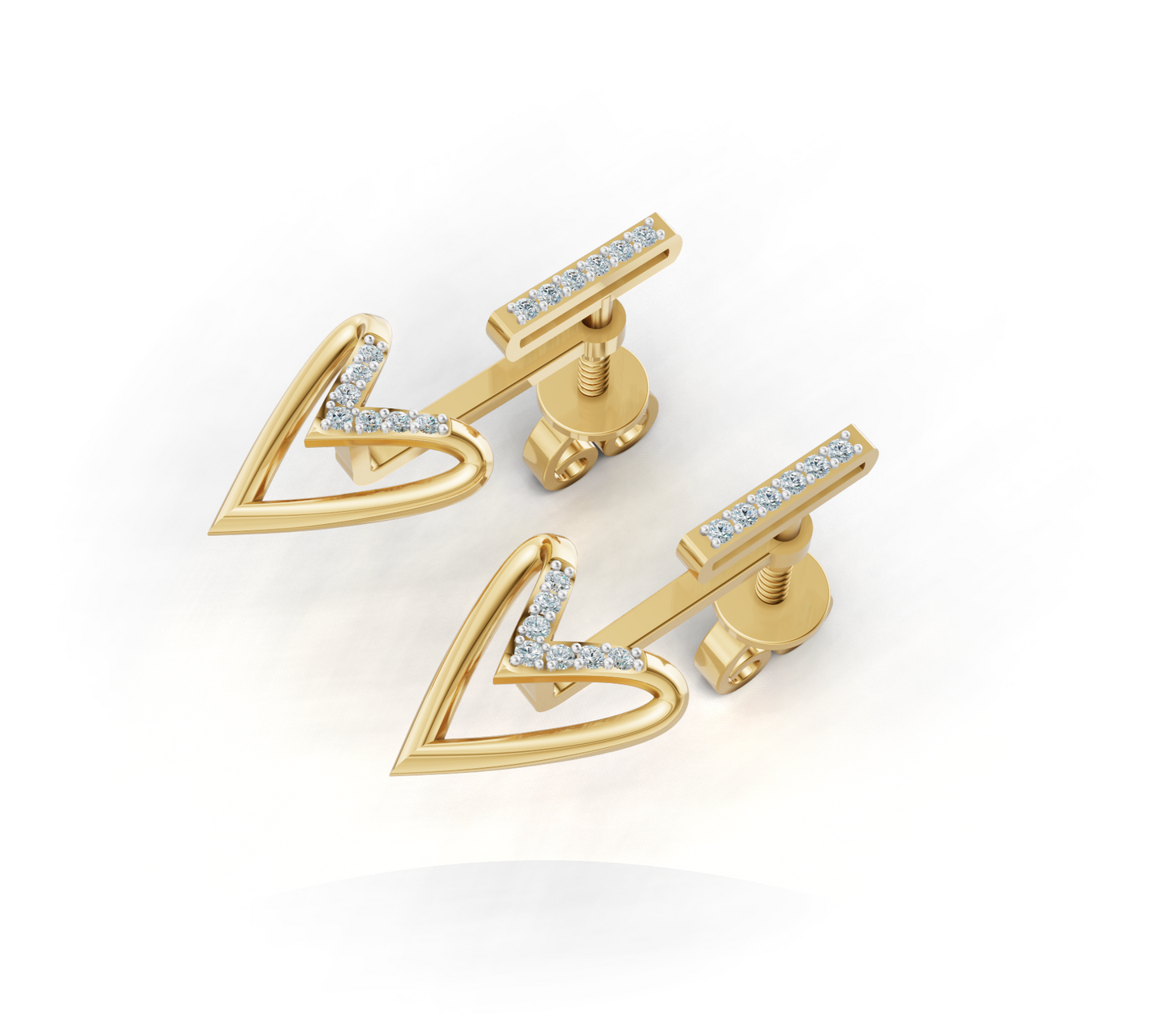 Forever Heart Diamond Ear Tops