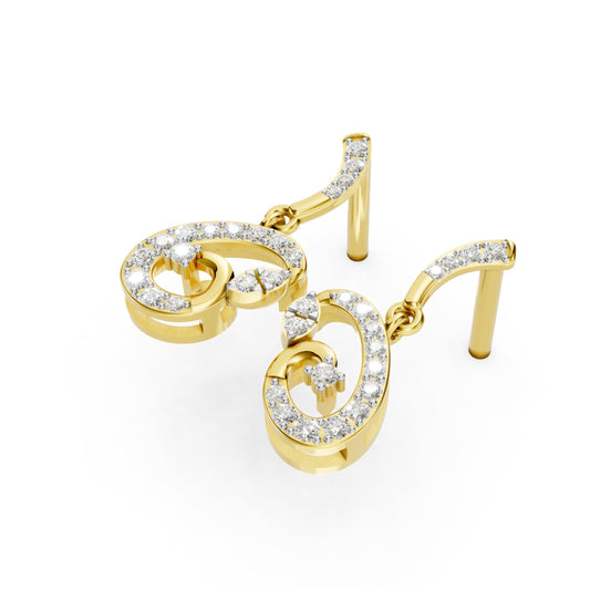 Paisley Swirl Diamond Drop Earring