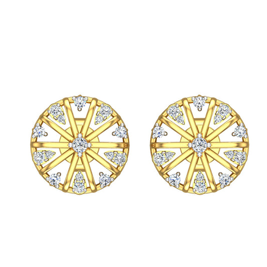 Celestial Wheel Diamond Ear Tops