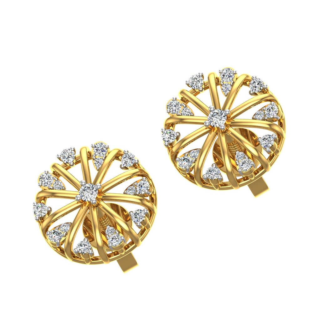 Celestial Wheel Diamond Ear Tops