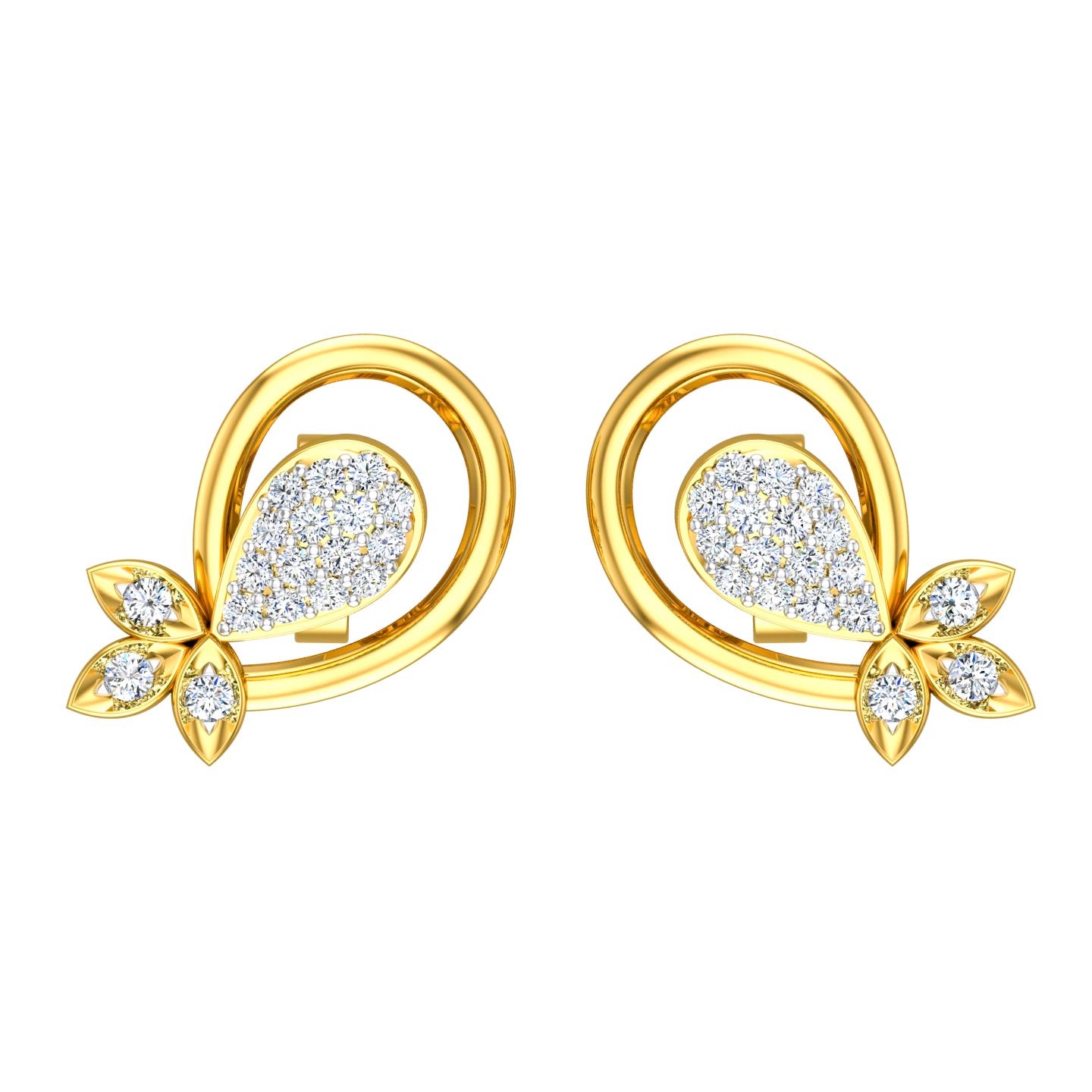 Butterfly Dewdrop Diamond Ear Tops