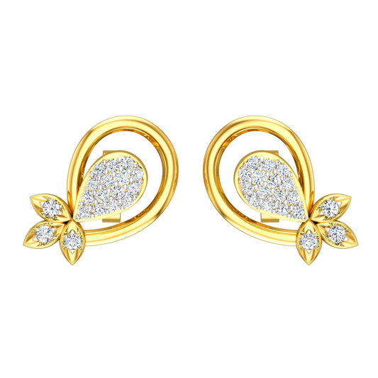 Butterfly Dewdrop Diamond Ear Tops