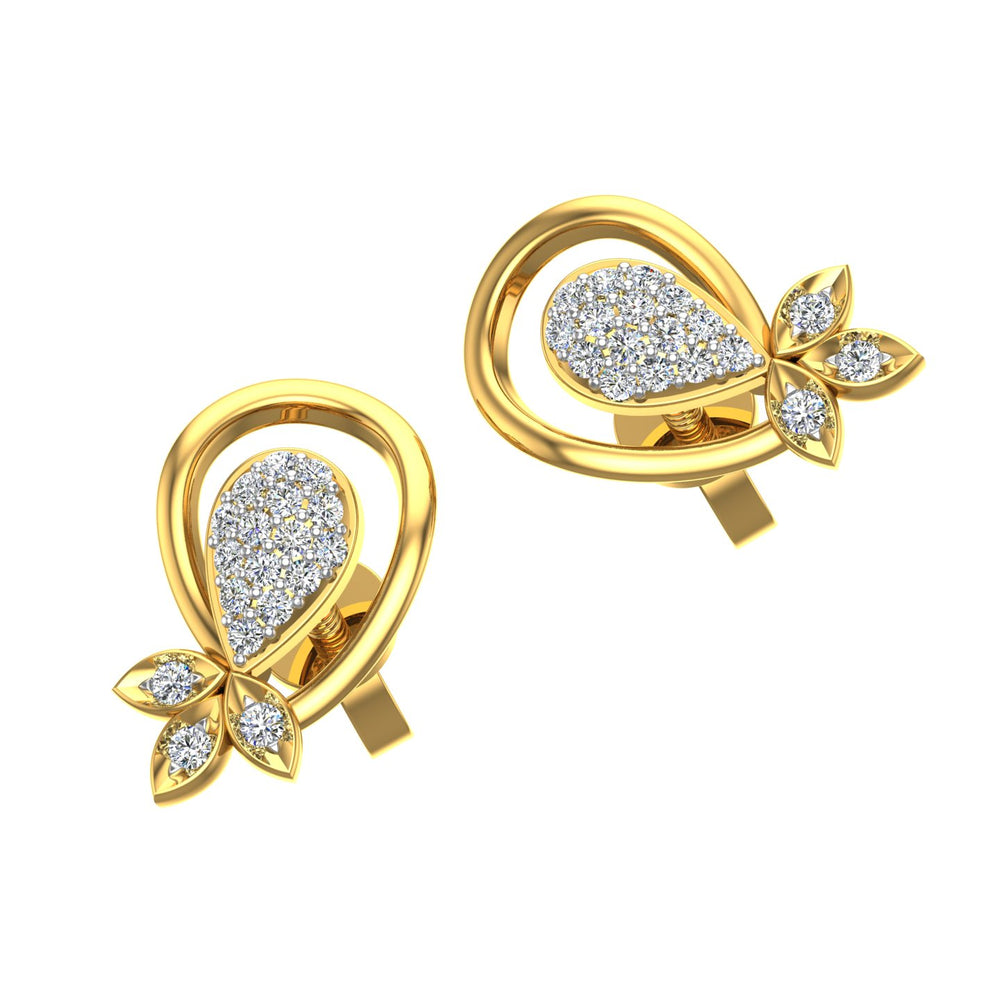 Butterfly Dewdrop Diamond Ear Tops