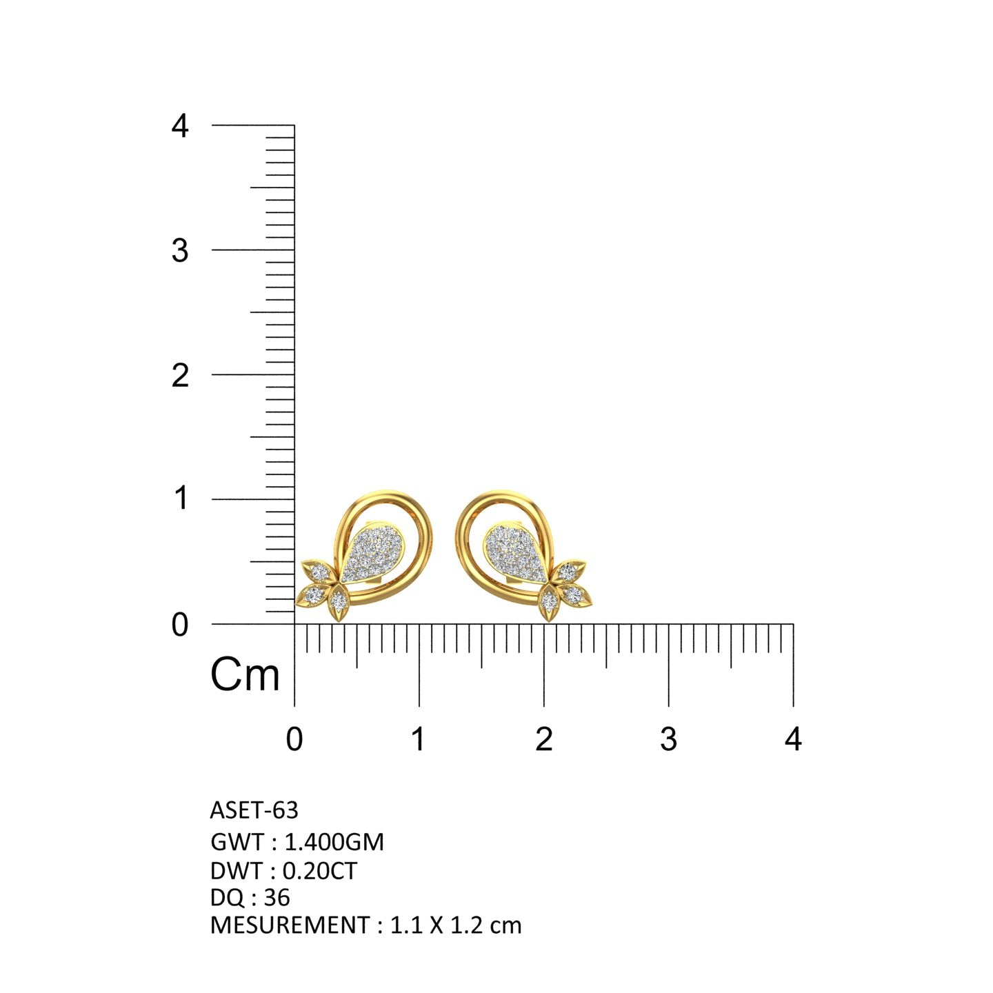 Butterfly Dewdrop Diamond Ear Tops