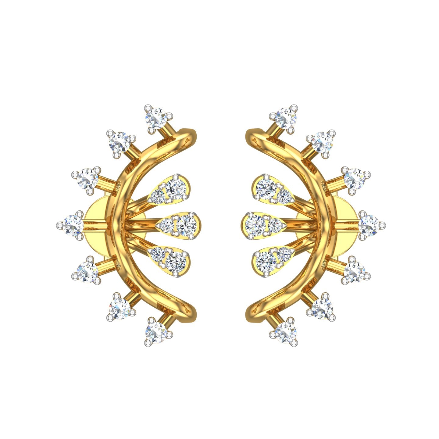 Sunflare Crown Diamond Ear Tops