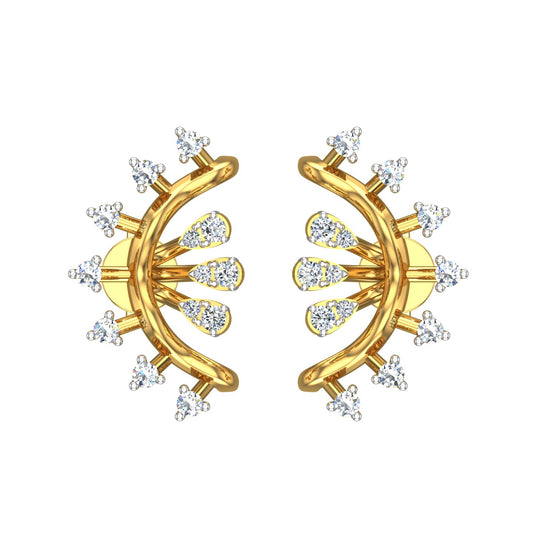 Sunflare Crown Diamond Ear Tops