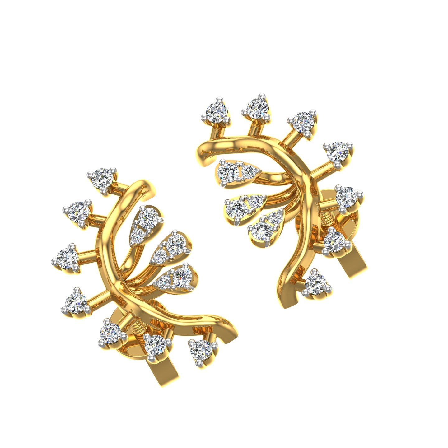 Sunflare Crown Diamond Ear Tops