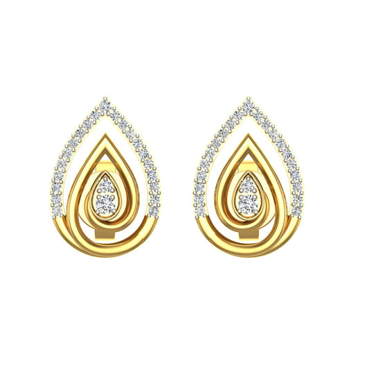 Royal Teardrop Spiral Diamond Ear Tops