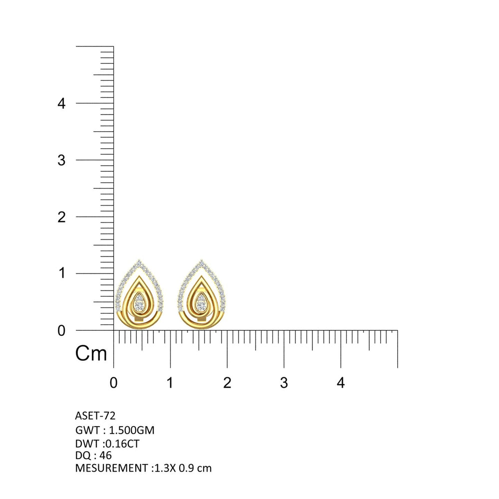 Royal Teardrop Spiral Diamond Ear Tops