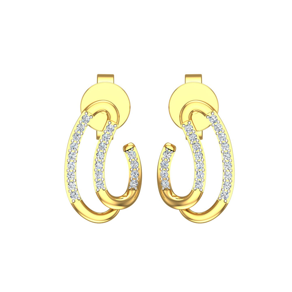Dual Loop Diamond Hoop Tops