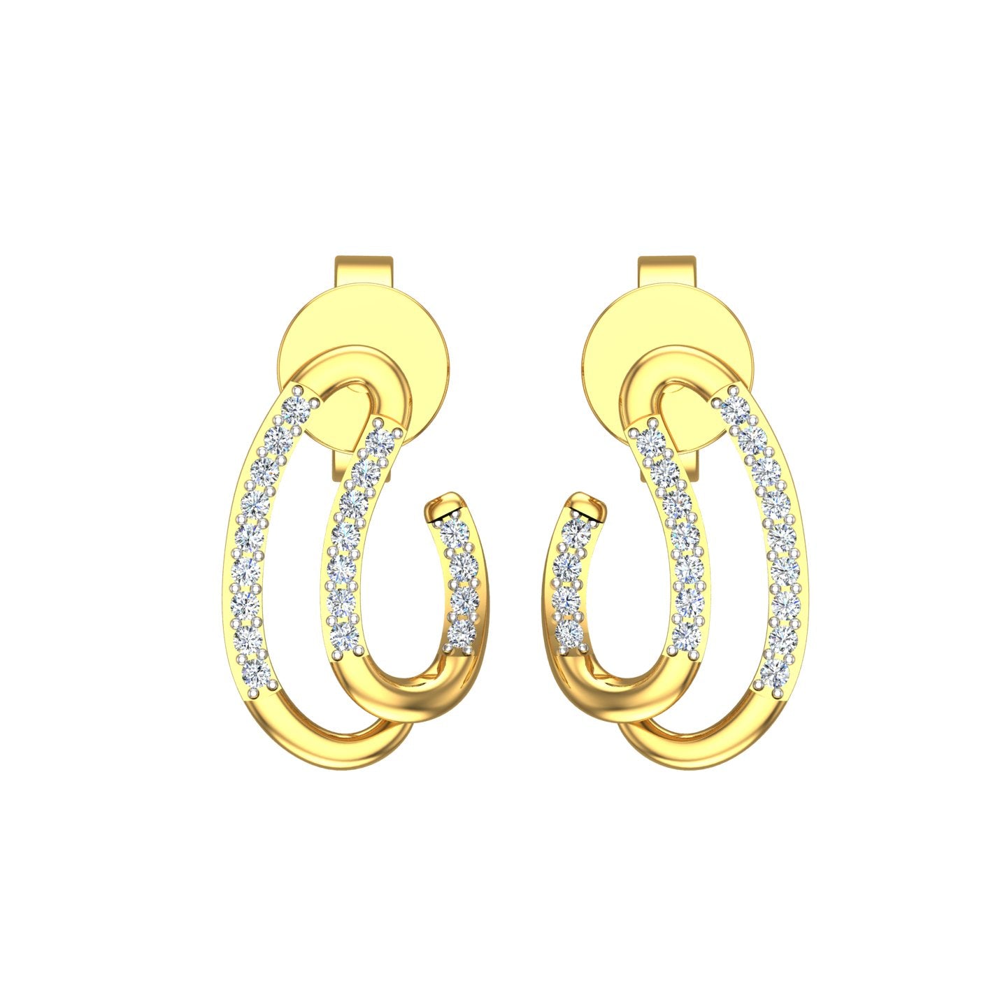 Dual Loop Diamond Hoop Tops