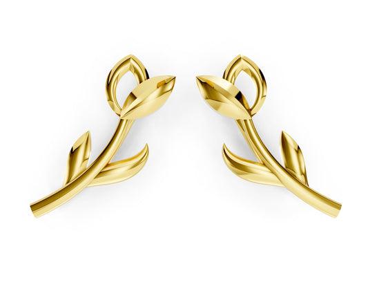 Golden Tulip Vine Earrings