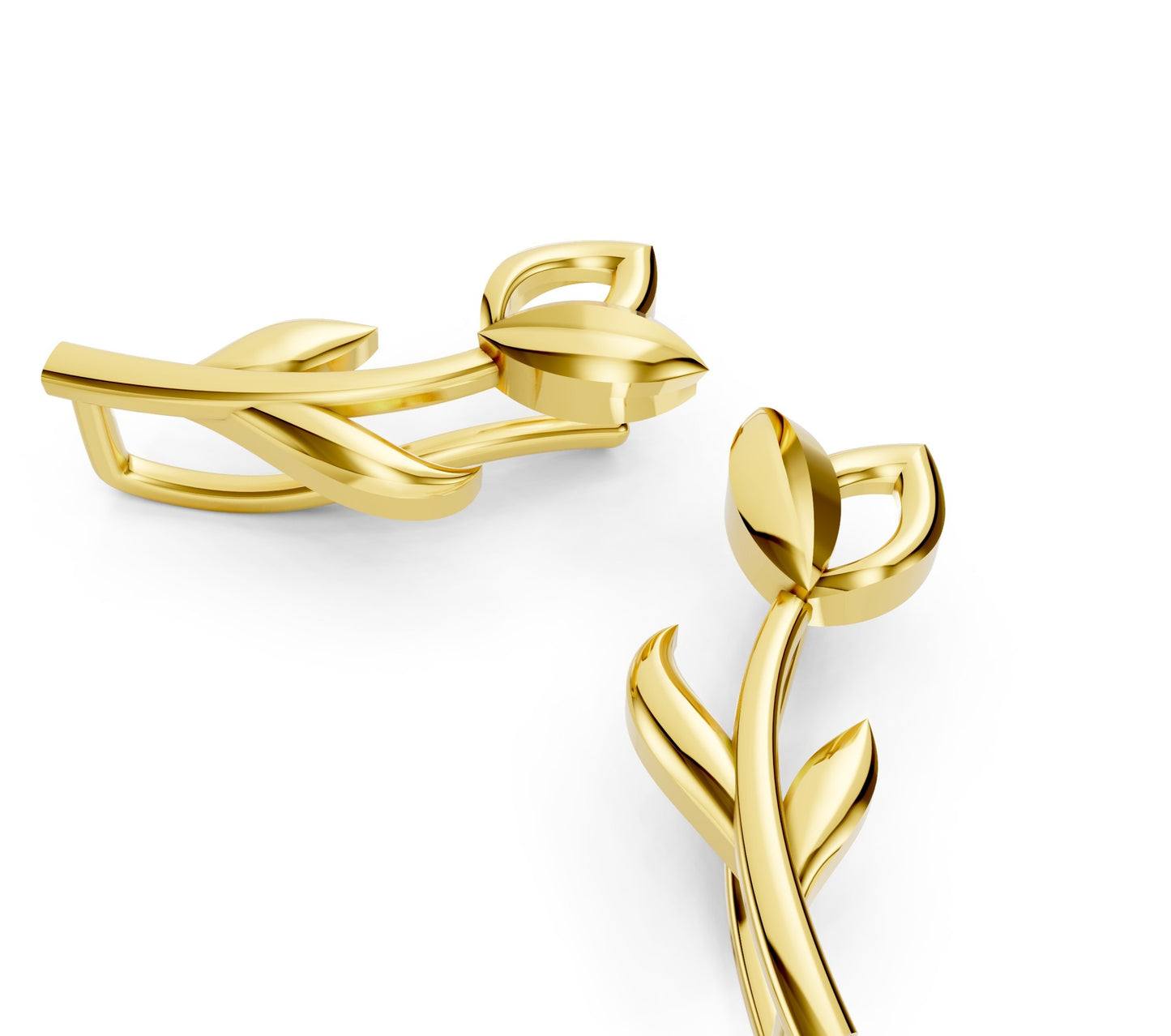 Golden Tulip Vine Earrings