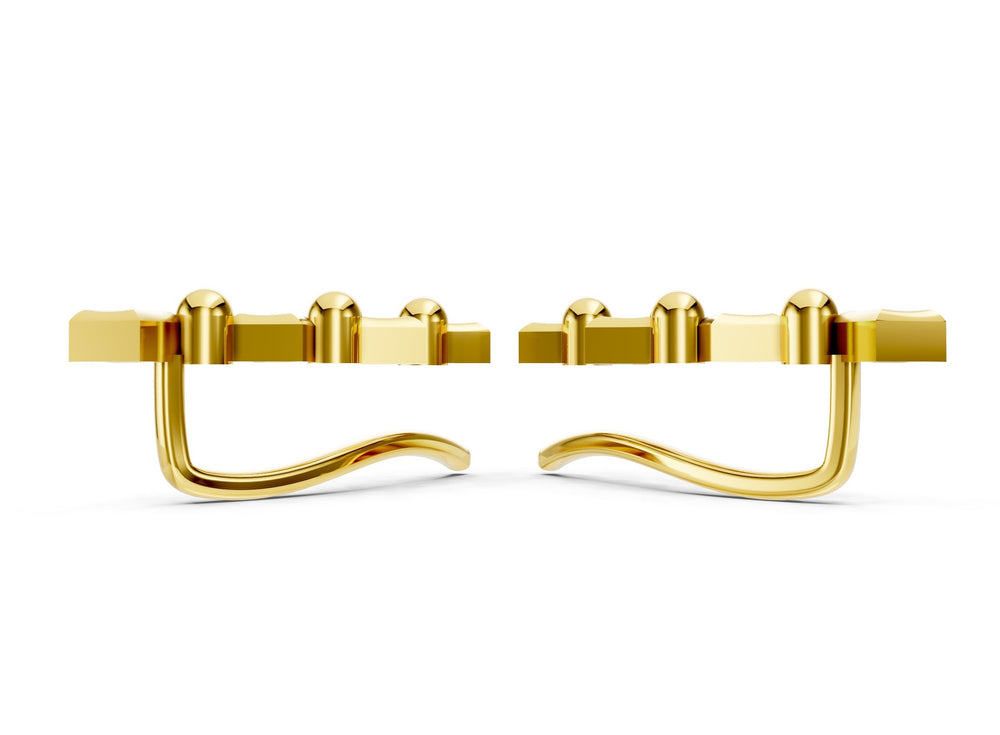 Golden Cube Cascade Earrings