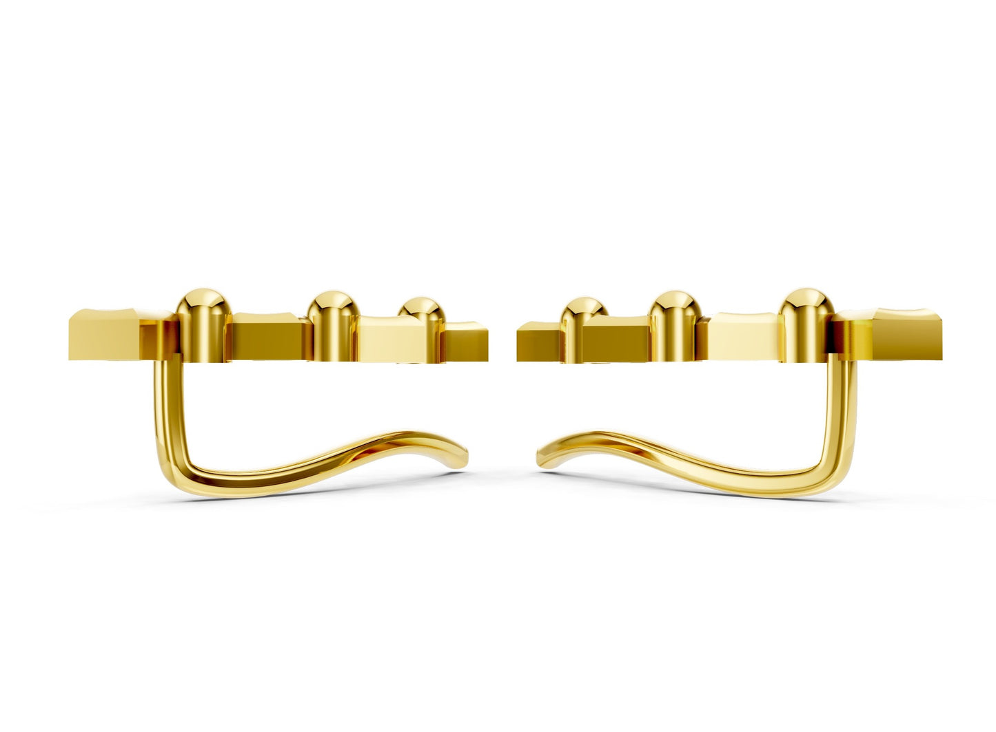 Golden Cube Cascade Earrings