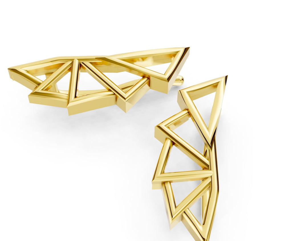 TriAura Geometric Earrings