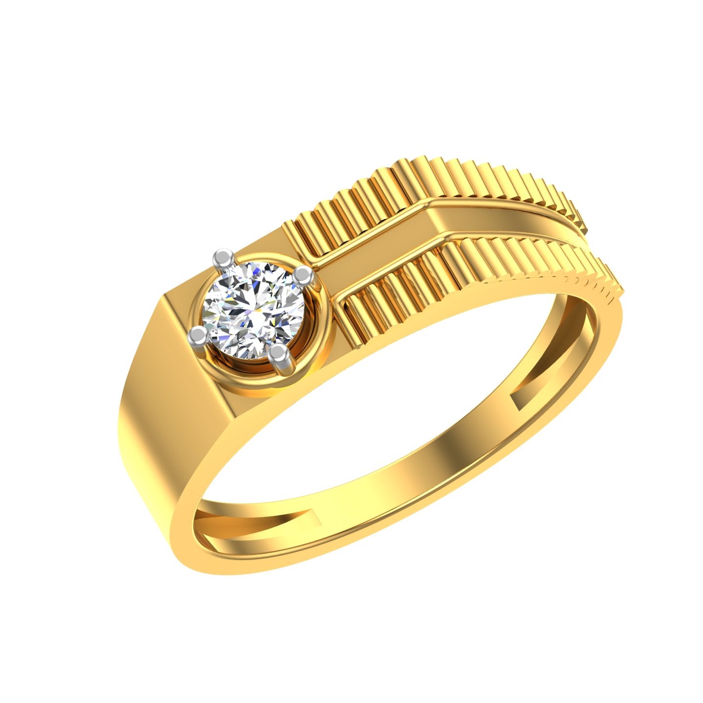 Croc Solitaire Men's Ring
