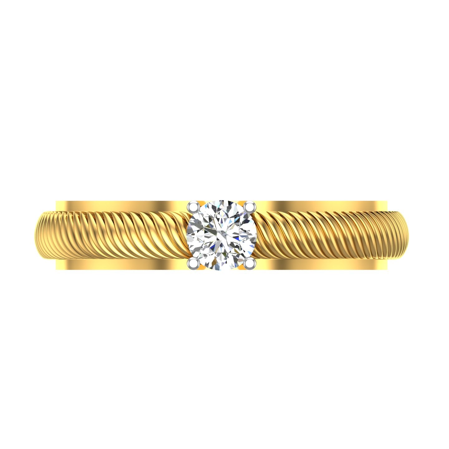 Wavy Texture Solitaire Band