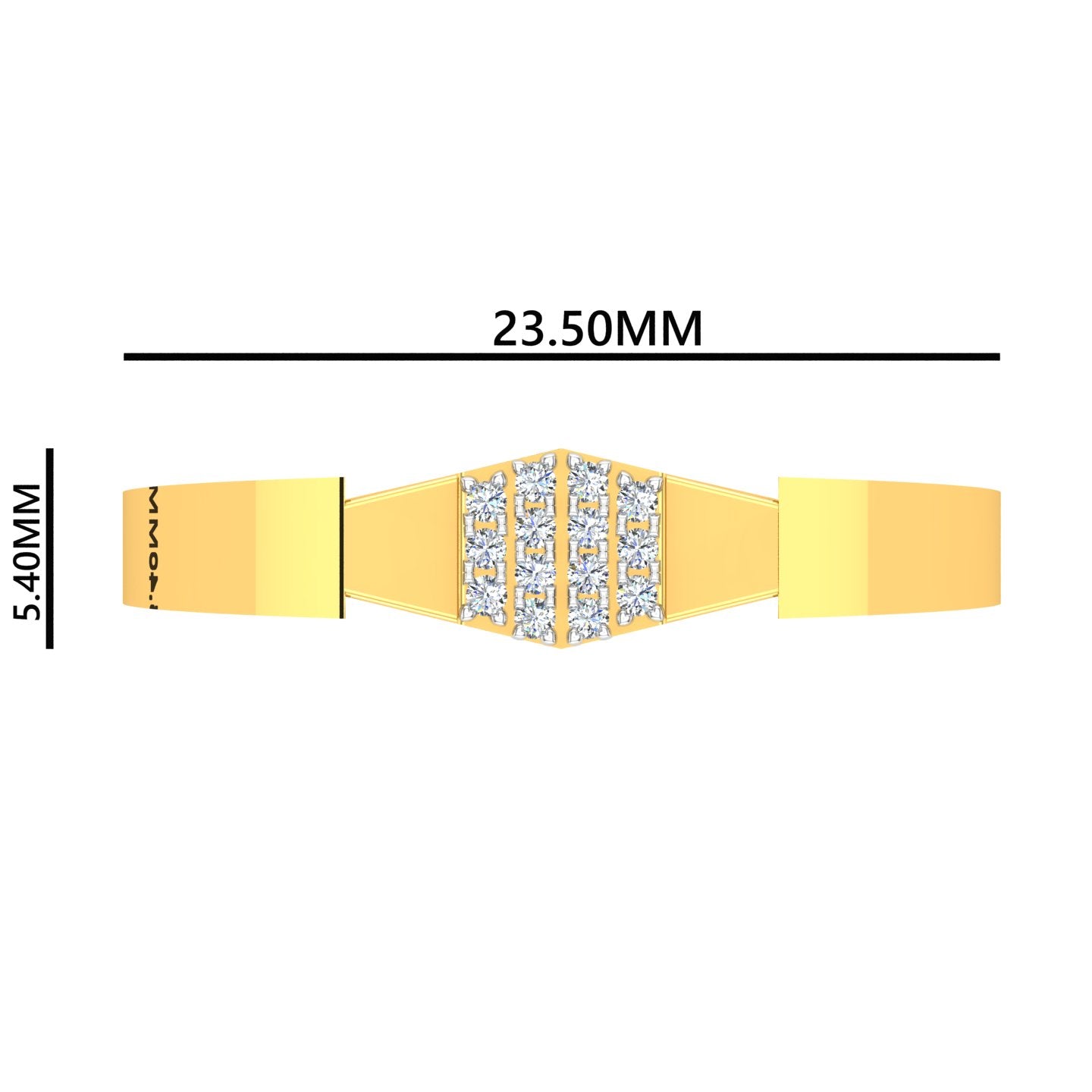Linear Crown Diamond Ring