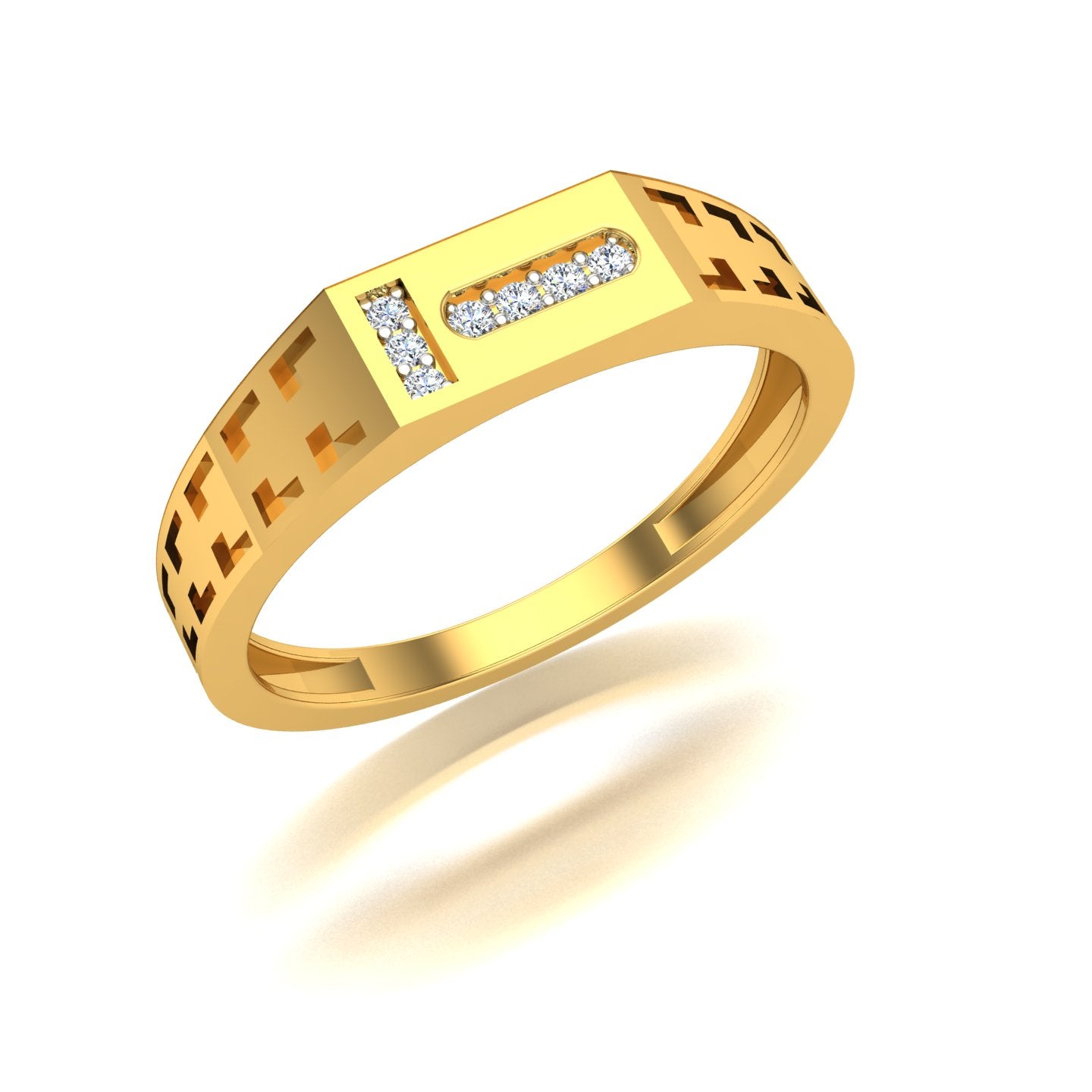 Pixel Edge Diamond Ring