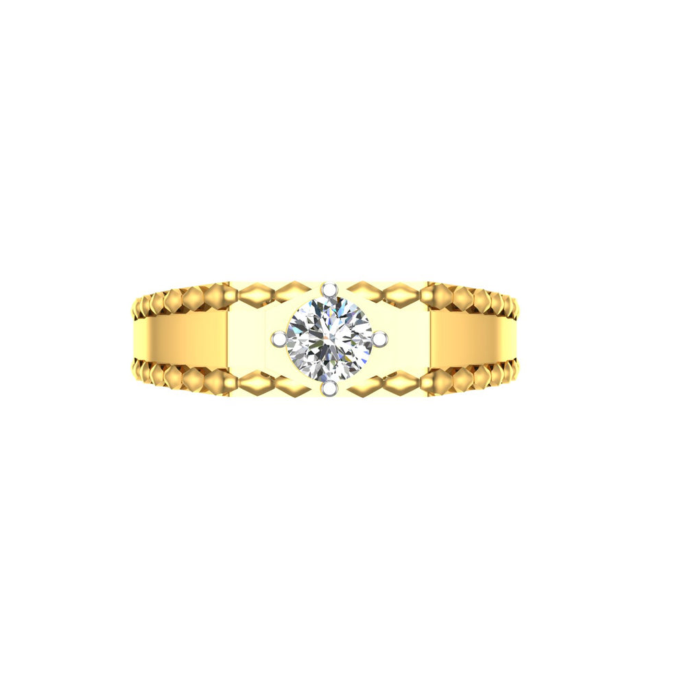 Men's Gold Diamond Solitaire Ring