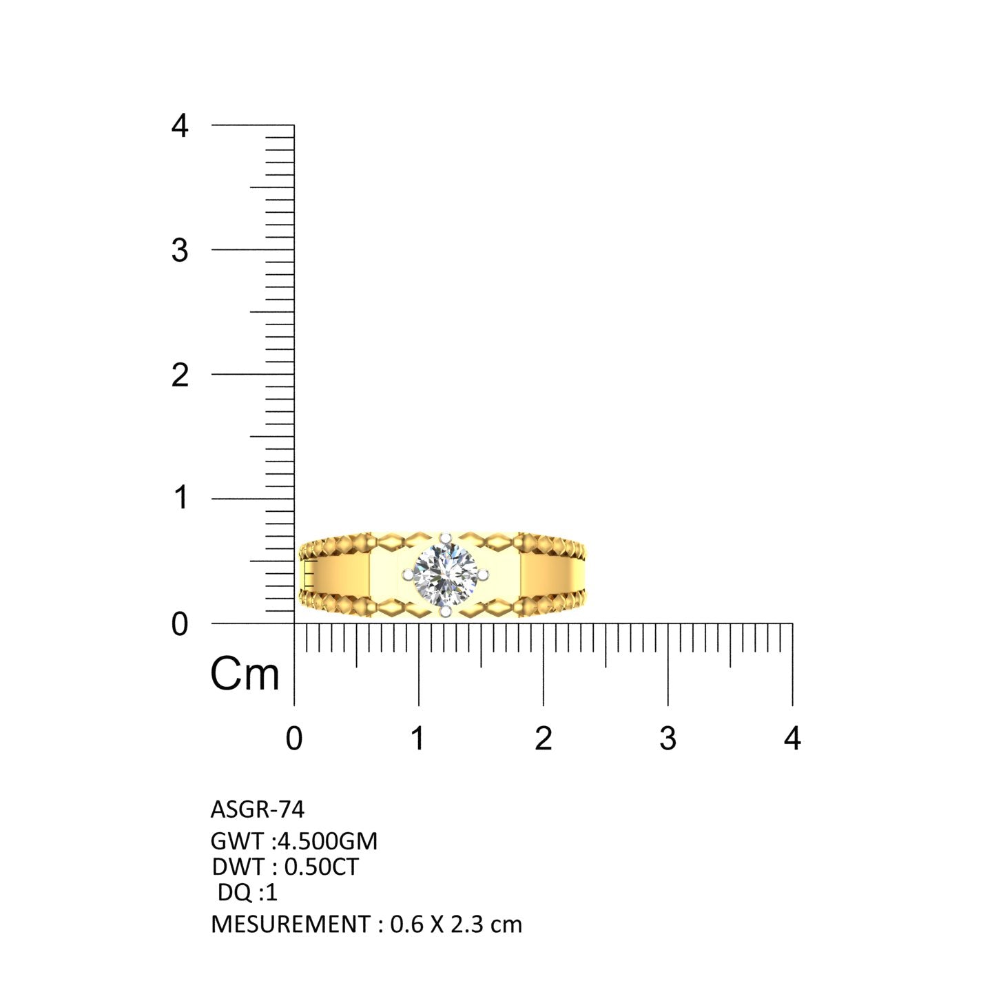 Men's Gold Diamond Solitaire Ring