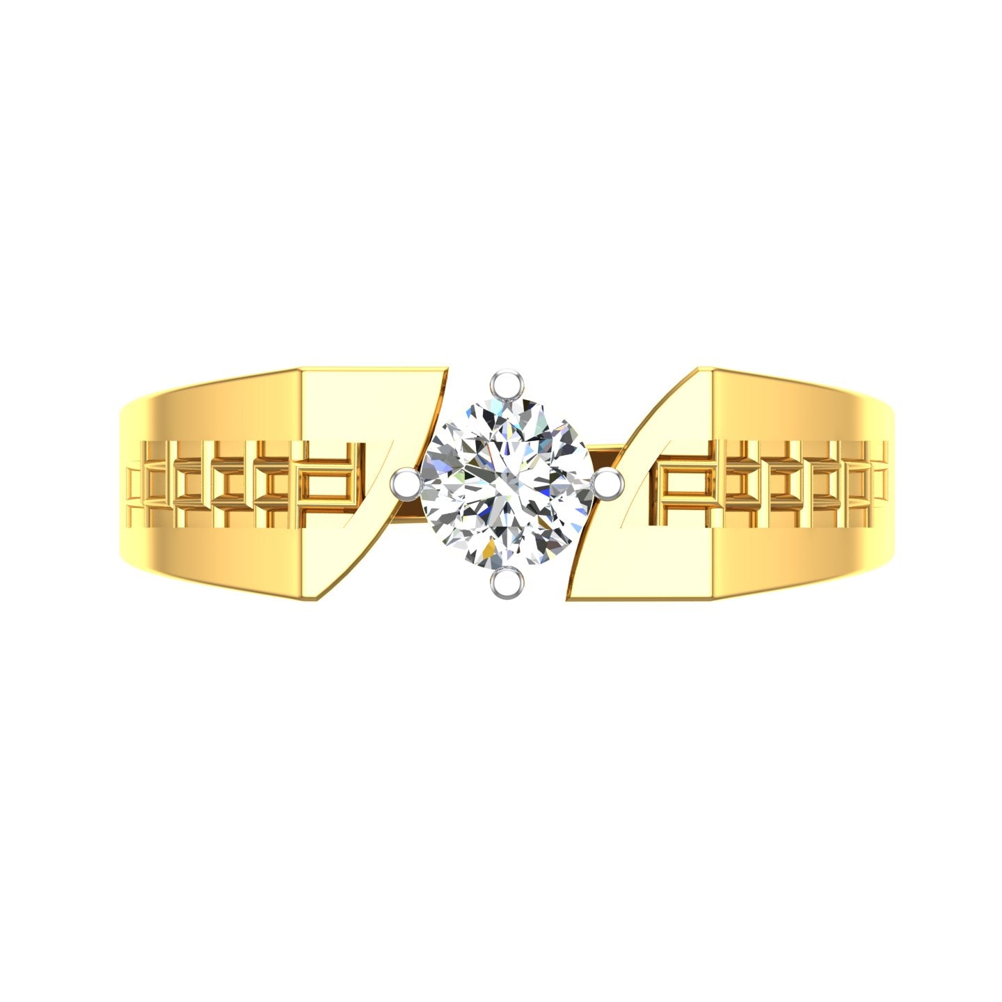 Men's Gold Diamond Solitaire Ring