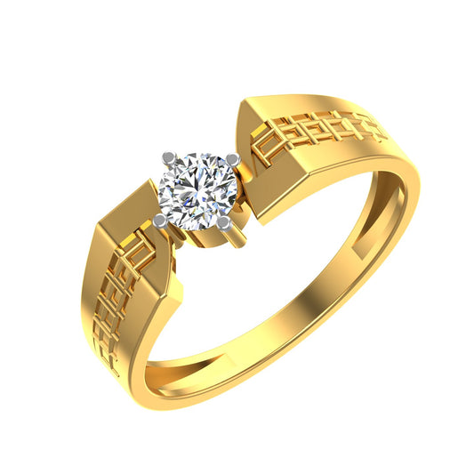 Men's Gold Diamond Solitaire Ring