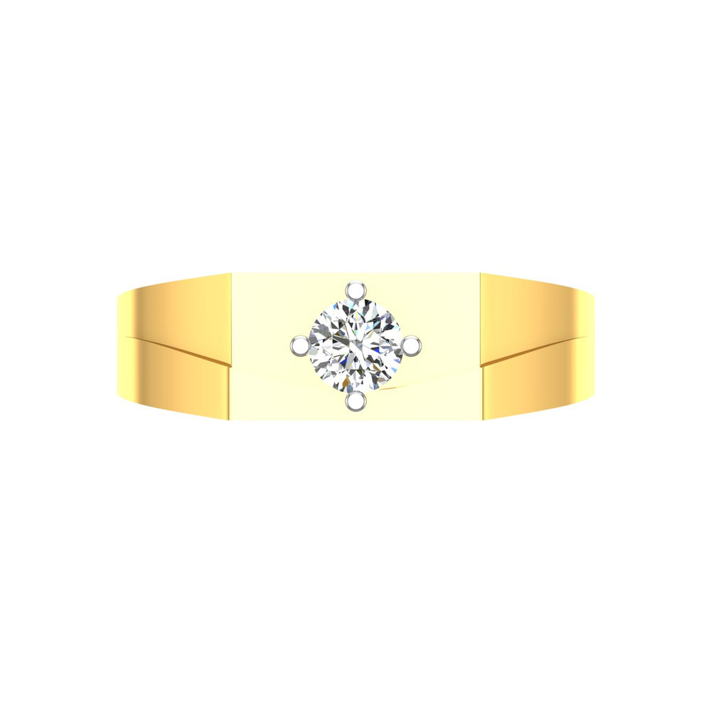 Men's Gold Diamond Solitaire Ring