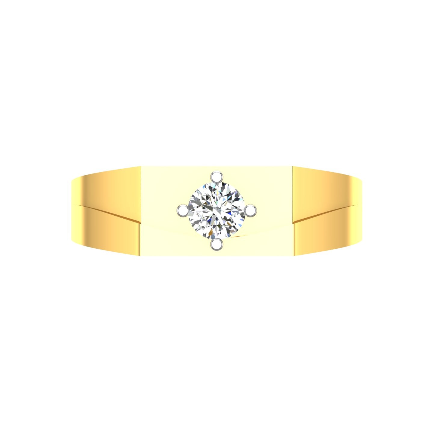 Men's Gold Diamond Solitaire Ring