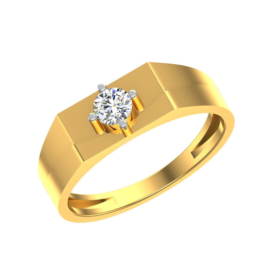 Men's Gold Diamond Solitaire Ring