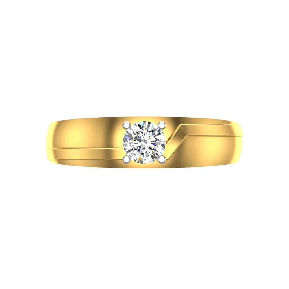 Solitaire V-Band Ring