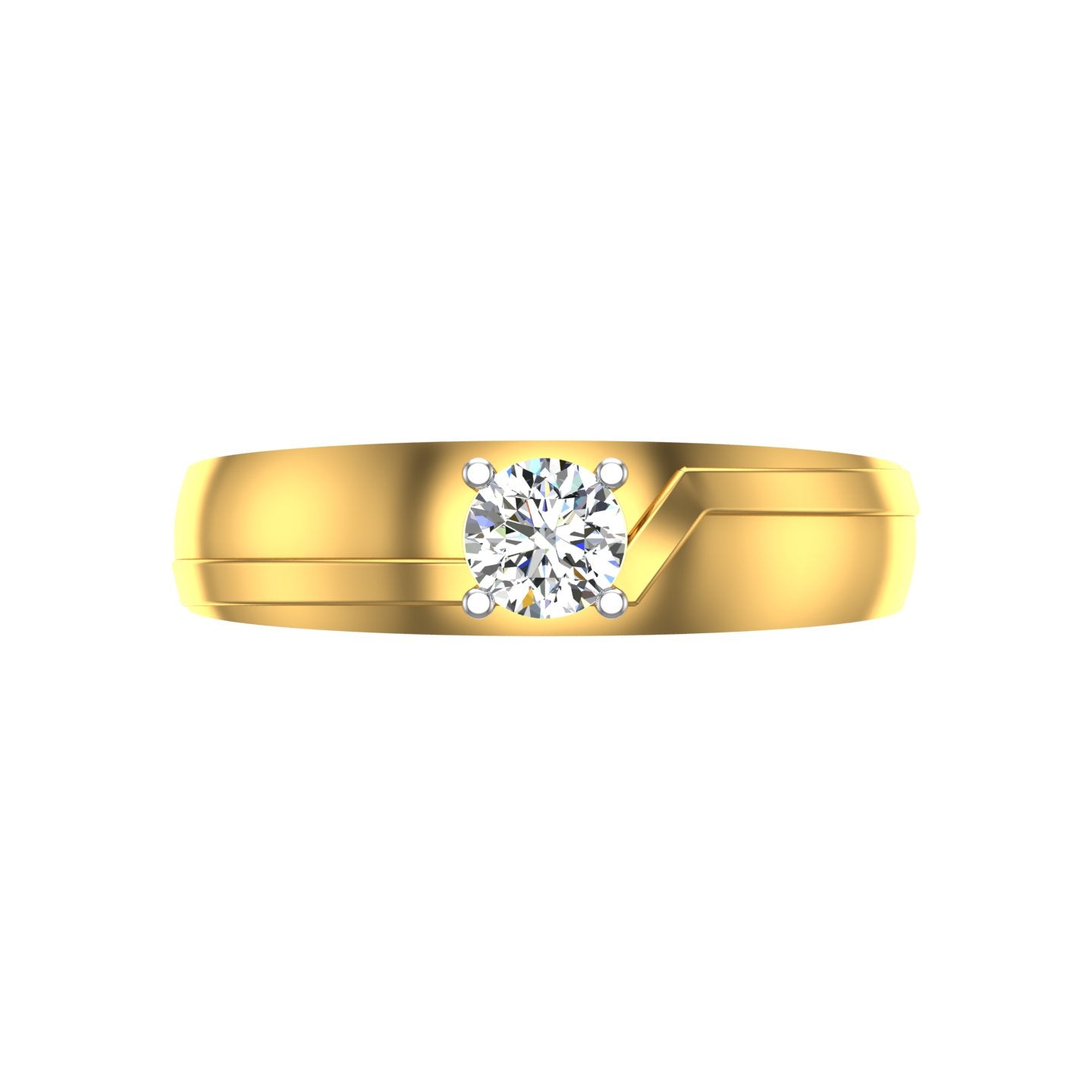 Solitaire V-Band Ring