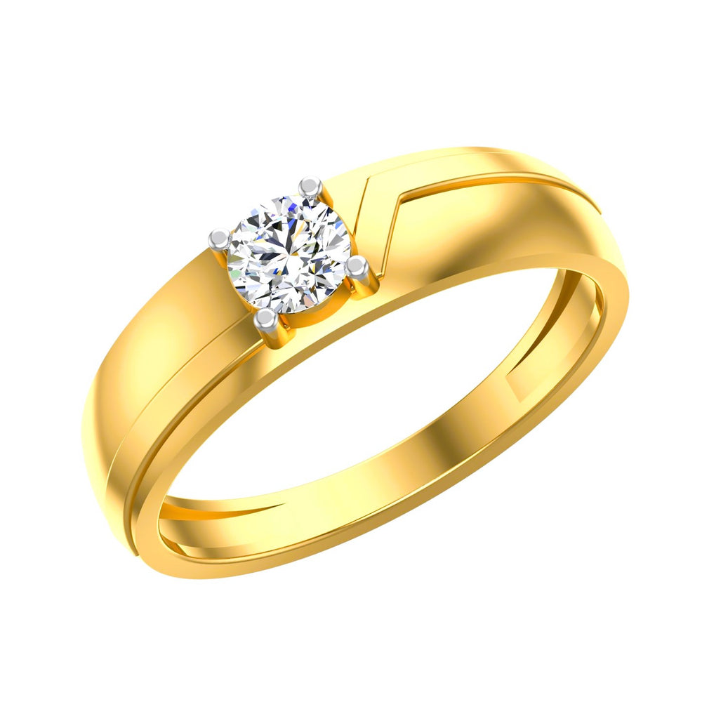 Solitaire V-Band Ring