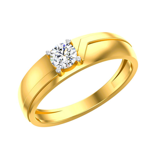 Solitaire V-Band Ring