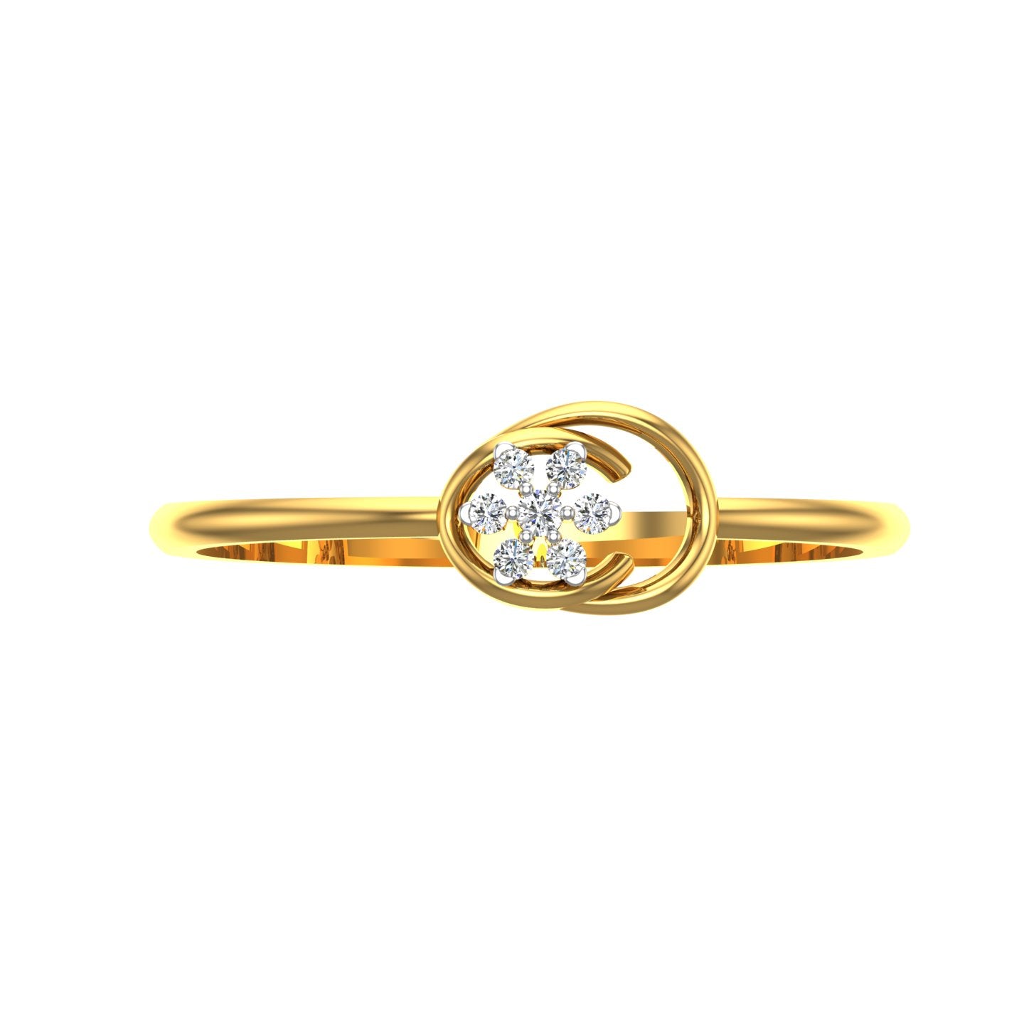 Swirling Floret Diamond Ring