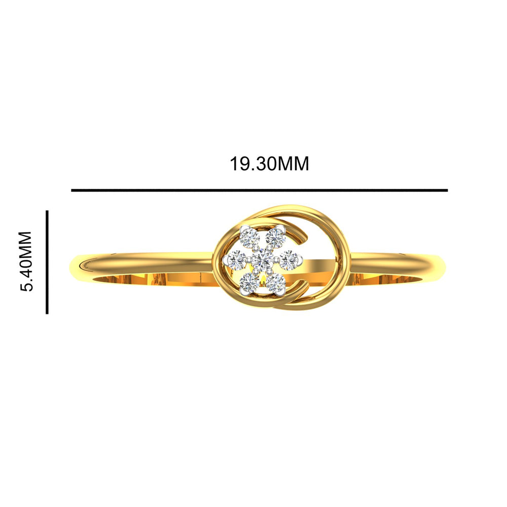 Swirling Floret Diamond Ring