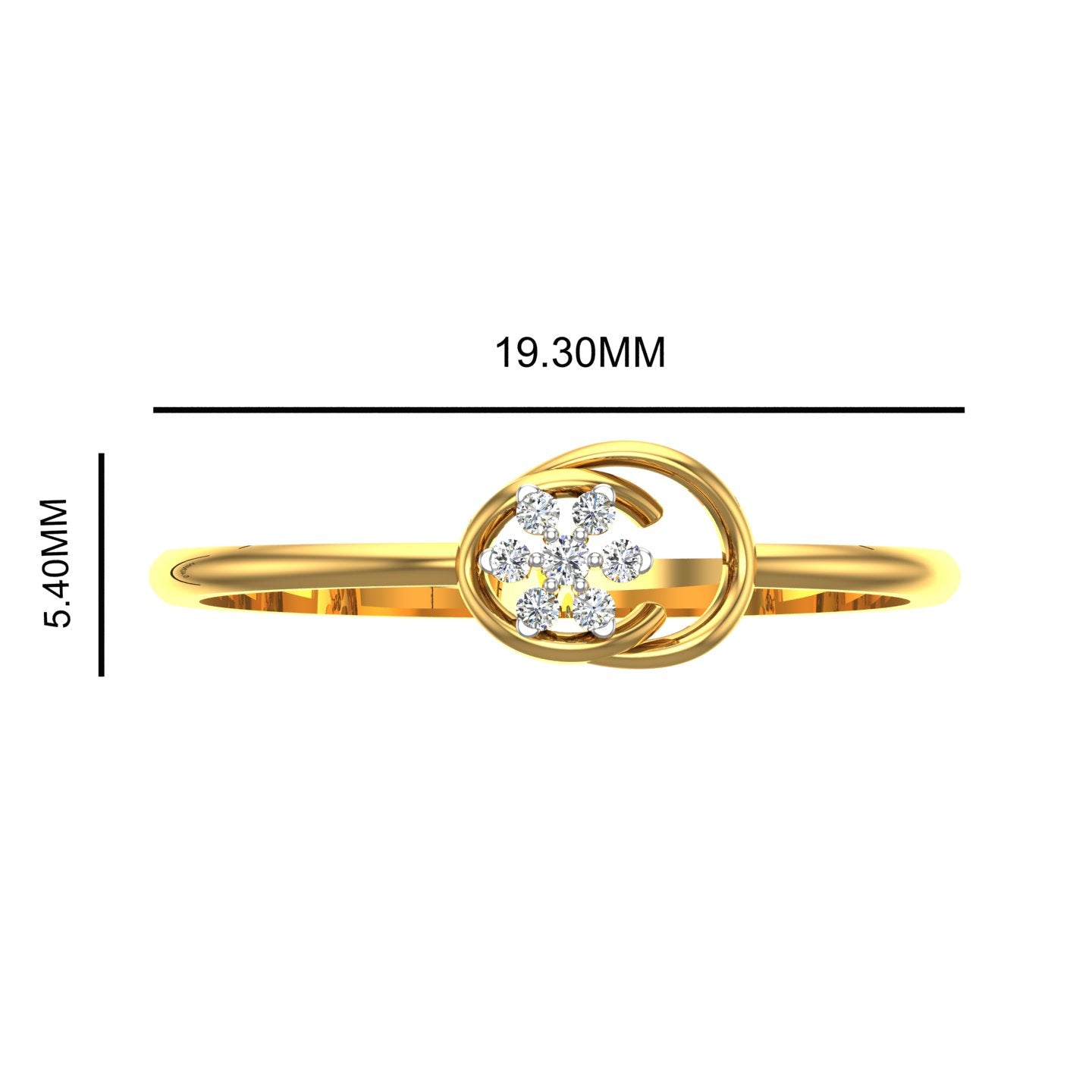 Swirling Floret Diamond Ring