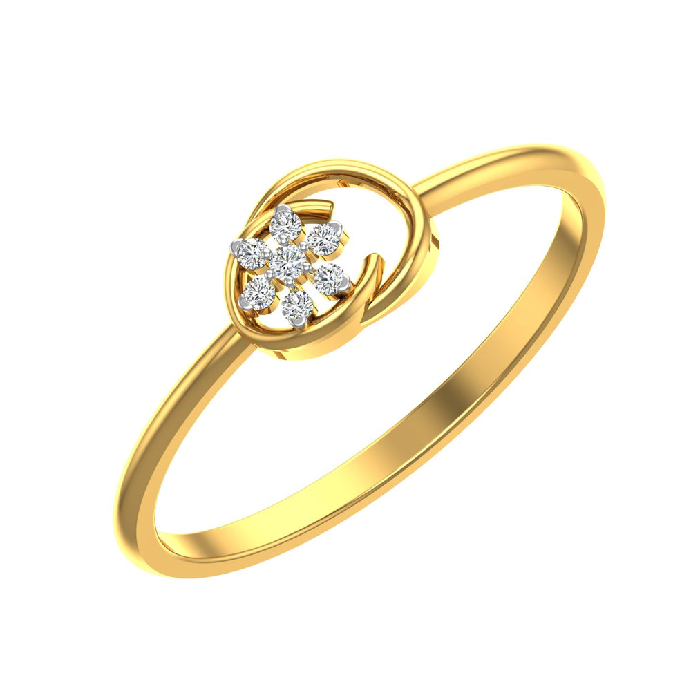 Swirling Floret Diamond Ring