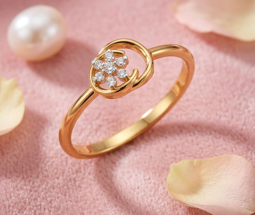 Swirling Floret Diamond Ring