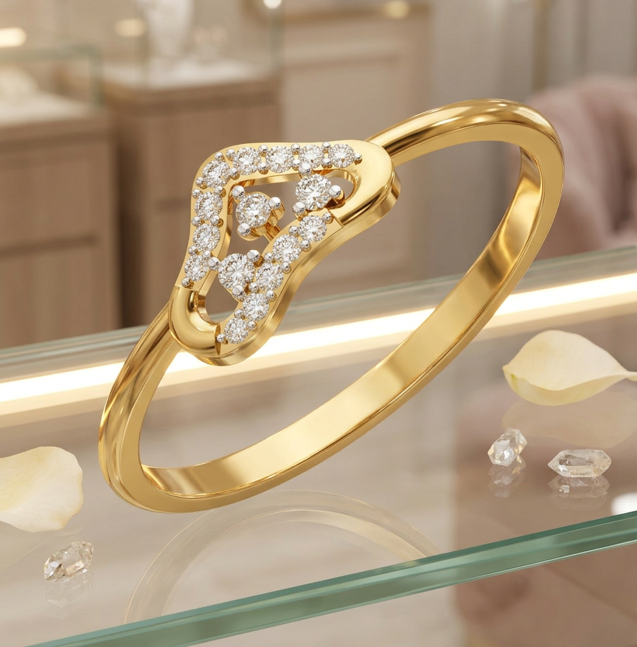 Trillion Shield Diamond Ring