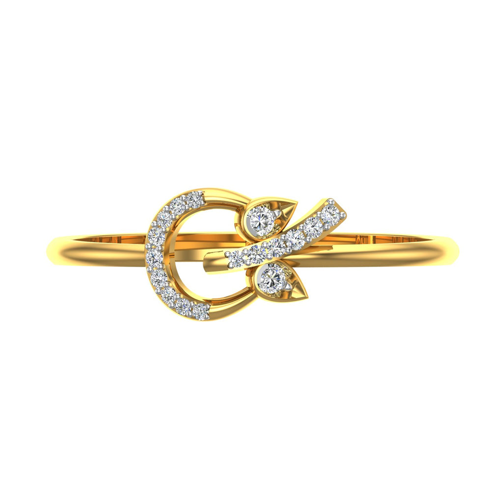 Divine Trishul Om Diamond Ring