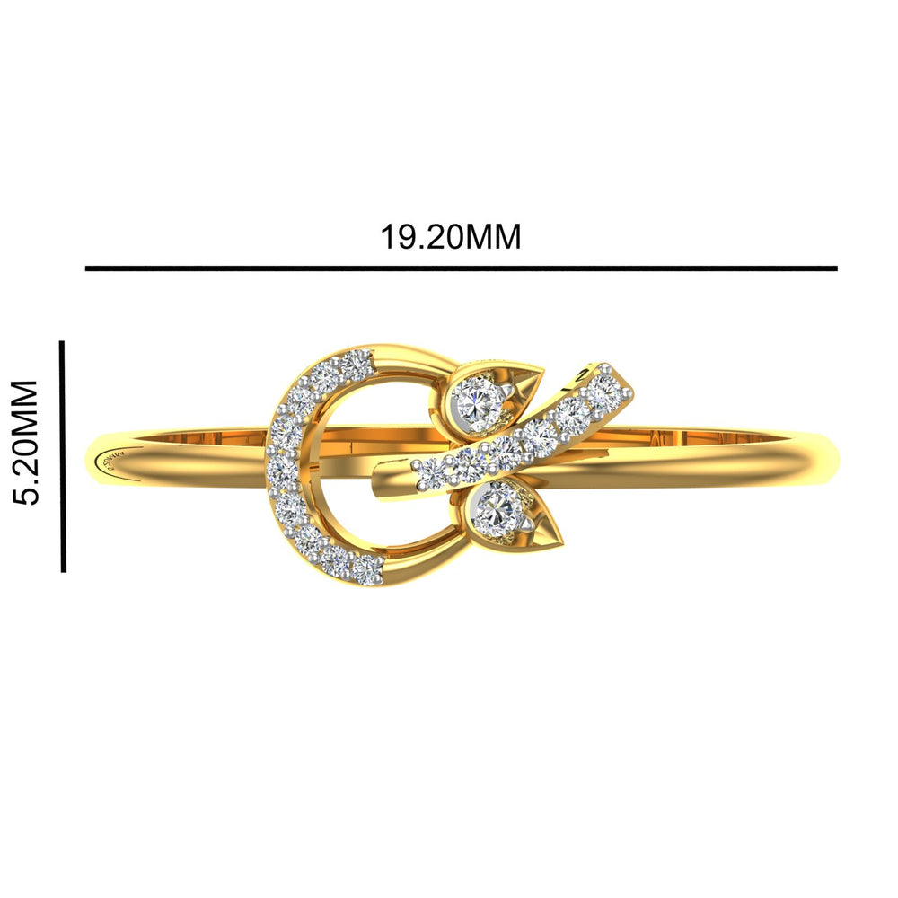 Divine Trishul Om Diamond Ring