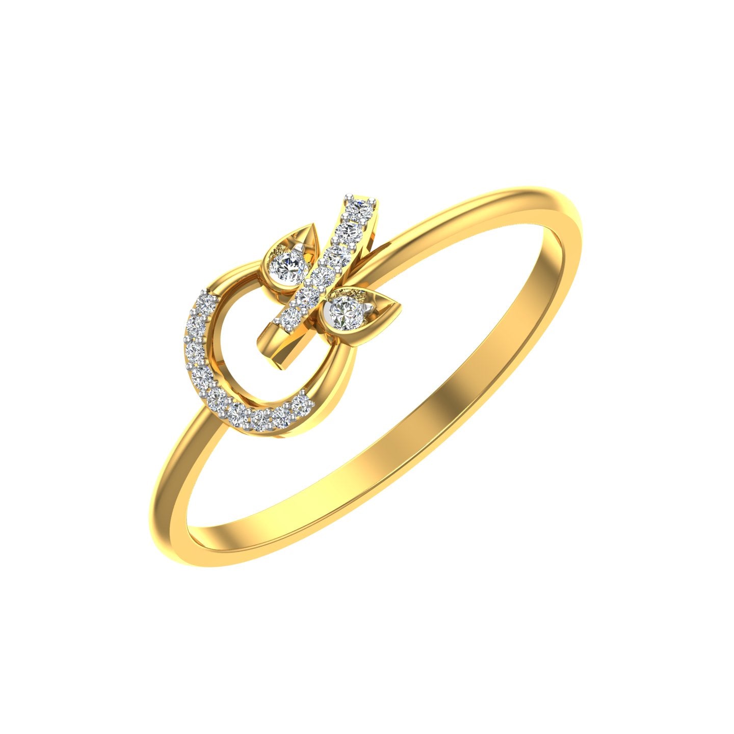 Divine Trishul Om Diamond Ring