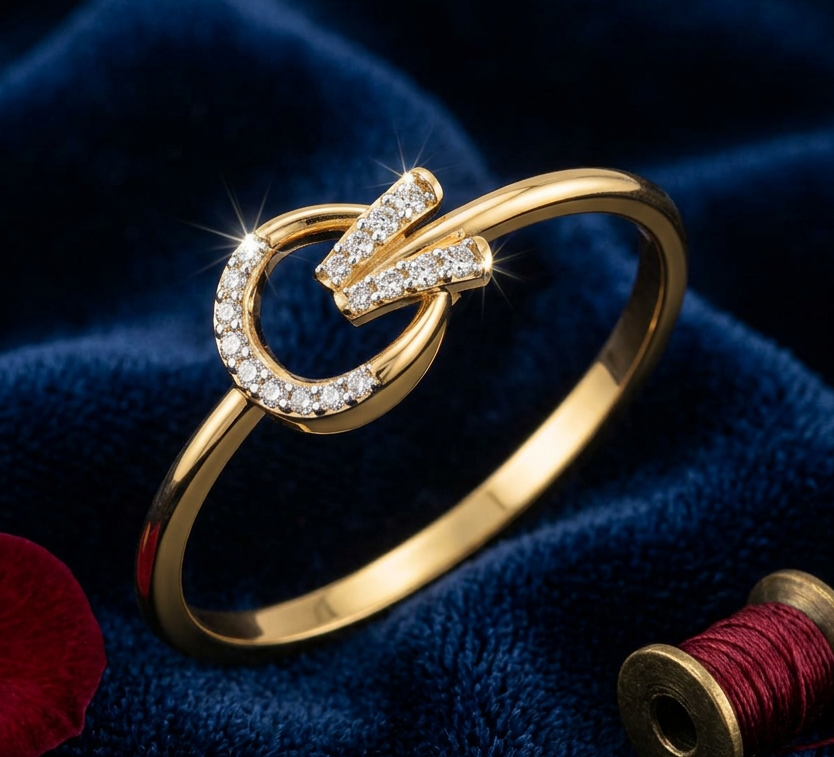 Geometric Interlock Diamond Ring