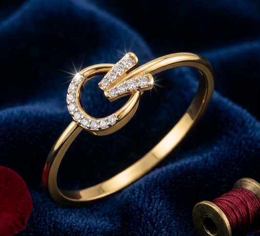 Geometric Interlock Diamond Ring