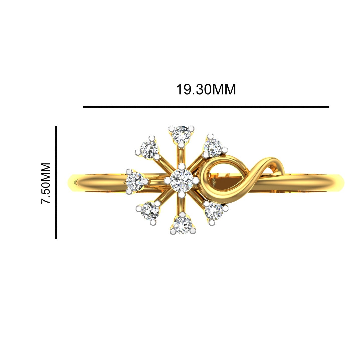 Radiant Starburst Flower Diamond Ring