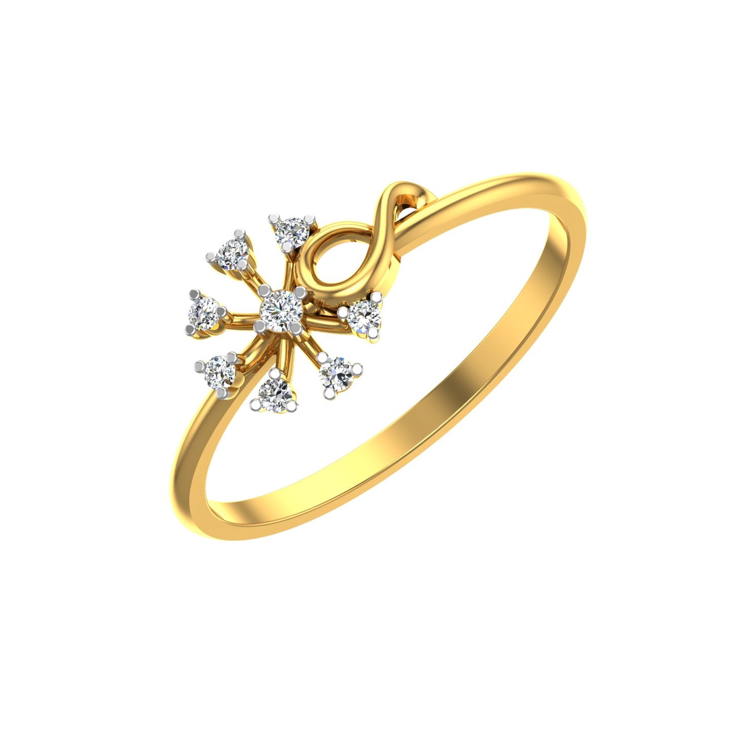 Radiant Starburst Flower Diamond Ring
