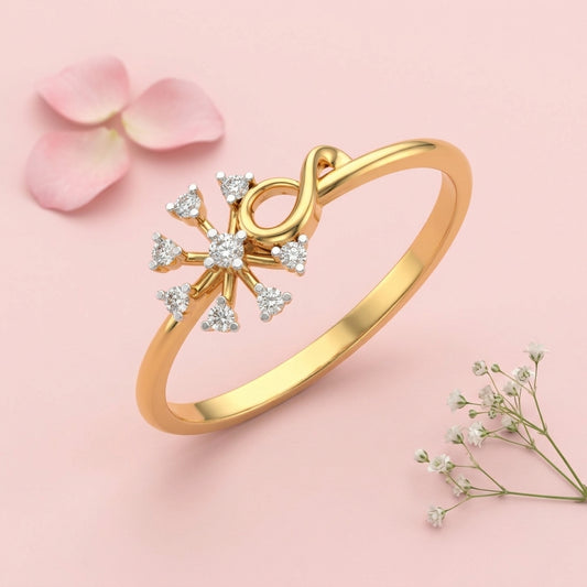Radiant Starburst Flower Diamond Ring